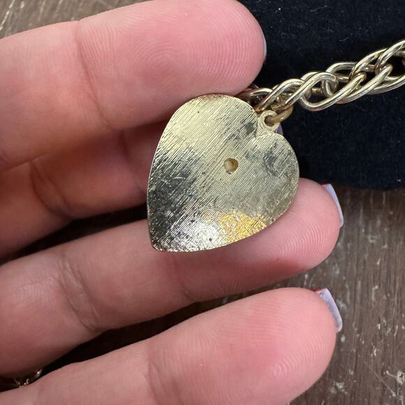 VINTAGE‎ Silver tone Chain bracelet with Heart Shaped Locket Charm - Picture 3 of 3